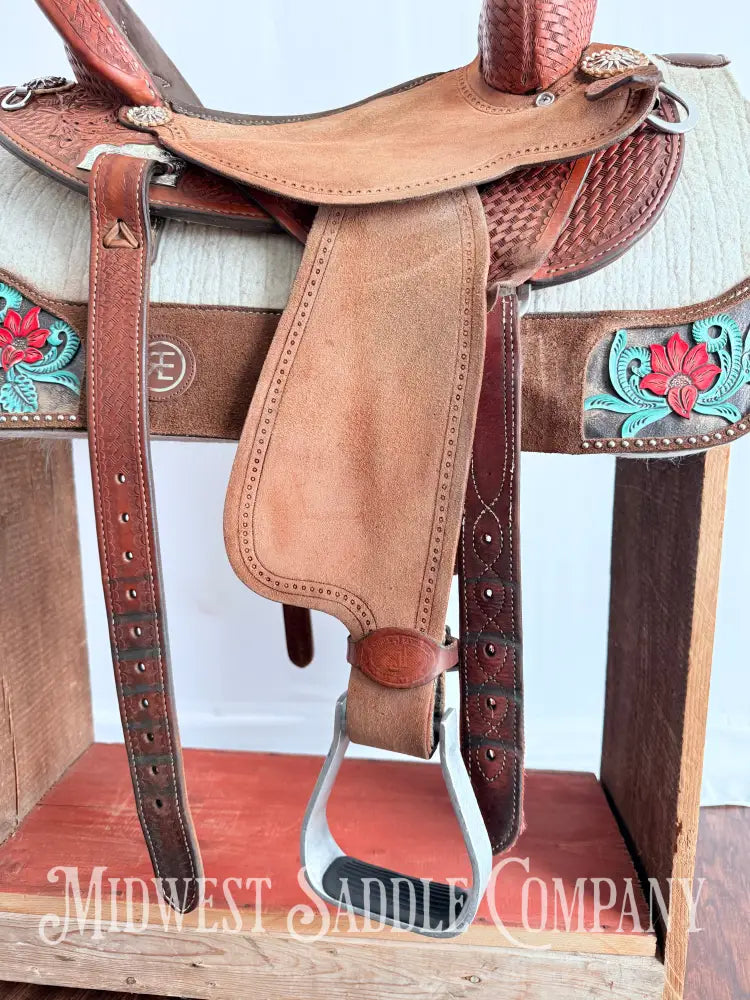 14.5” Double J Pozzi Pro Western Barrel Saddle Western Saddle