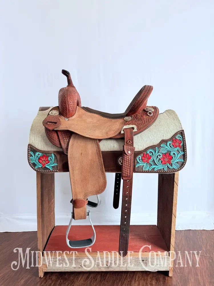 14.5” Double J Pozzi Pro Western Barrel Saddle Western Saddle
