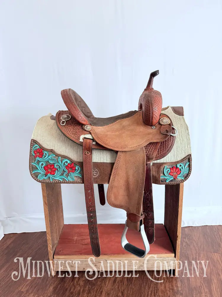 14.5” Double J Pozzi Pro Western Barrel Saddle Western Saddle