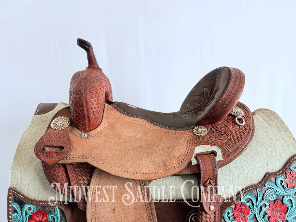 14.5” Double J Pozzi Pro Western Barrel Saddle Western Saddle