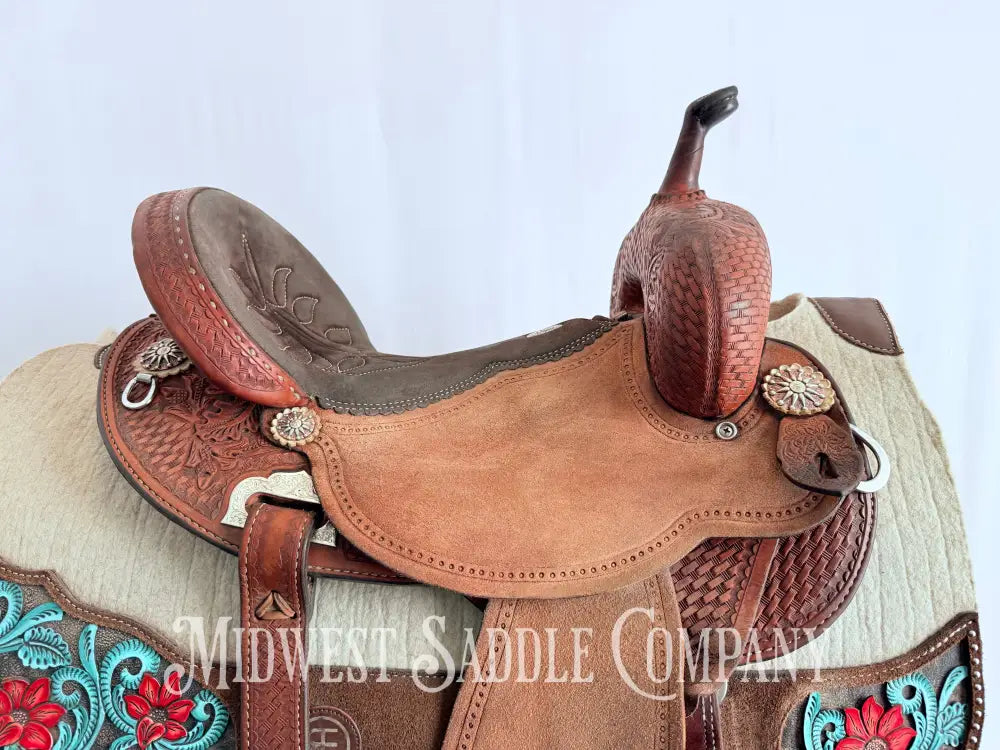 14.5” Double J Pozzi Pro Western Barrel Saddle Western Saddle