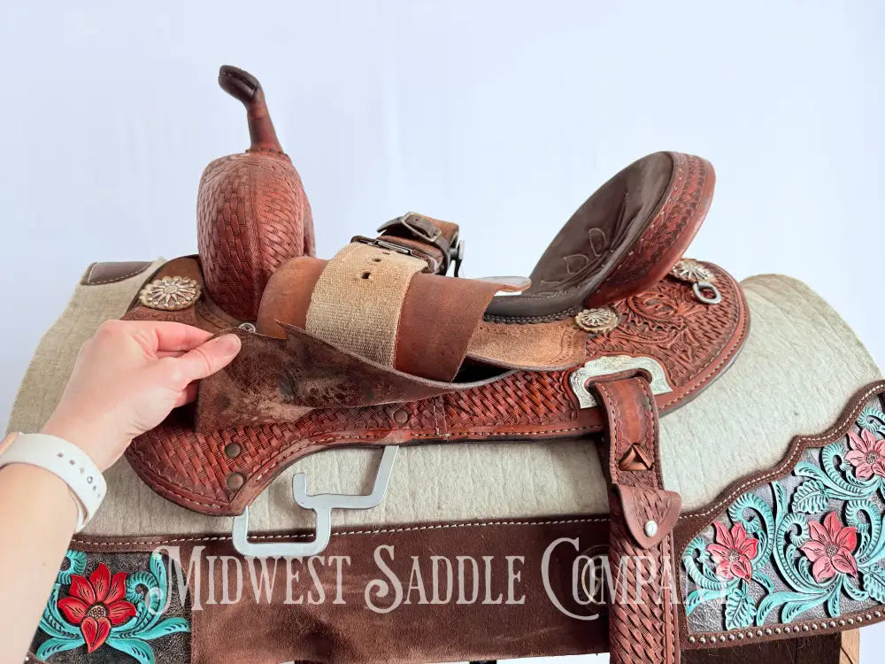 14.5” Double J Pozzi Pro Western Barrel Saddle Western Saddle