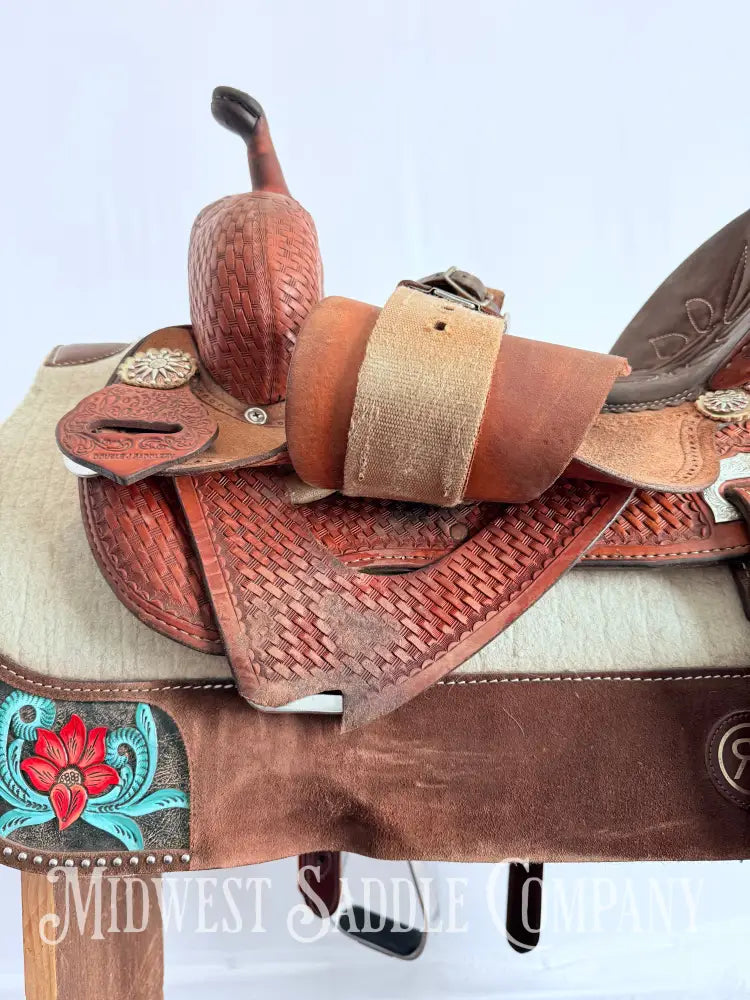 14.5” Double J Pozzi Pro Western Barrel Saddle Western Saddle