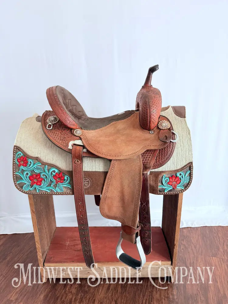 14.5” Double J Pozzi Pro Western Barrel Saddle Western Saddle