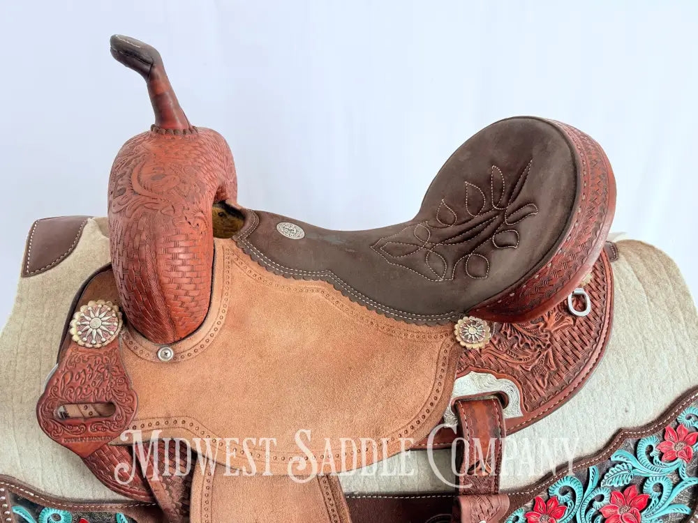 14.5” Double J Pozzi Pro Western Barrel Saddle Western Saddle