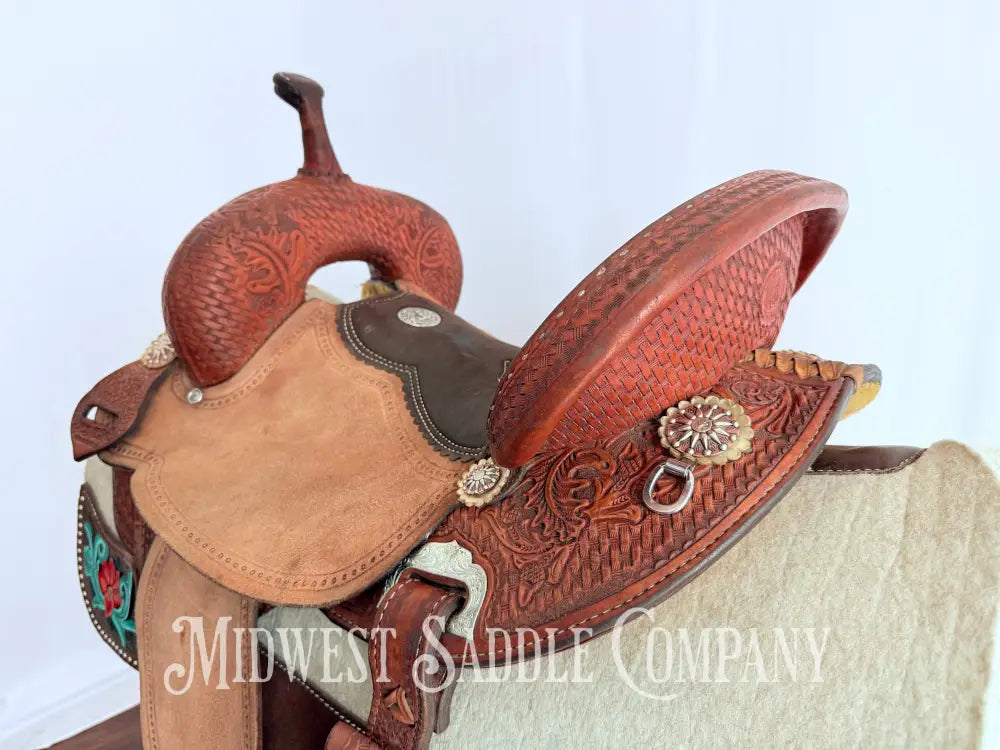 14.5” Double J Pozzi Pro Western Barrel Saddle Western Saddle