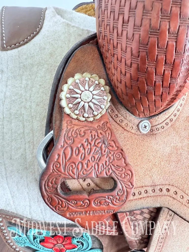 14.5” Double J Pozzi Pro Western Barrel Saddle Western Saddle