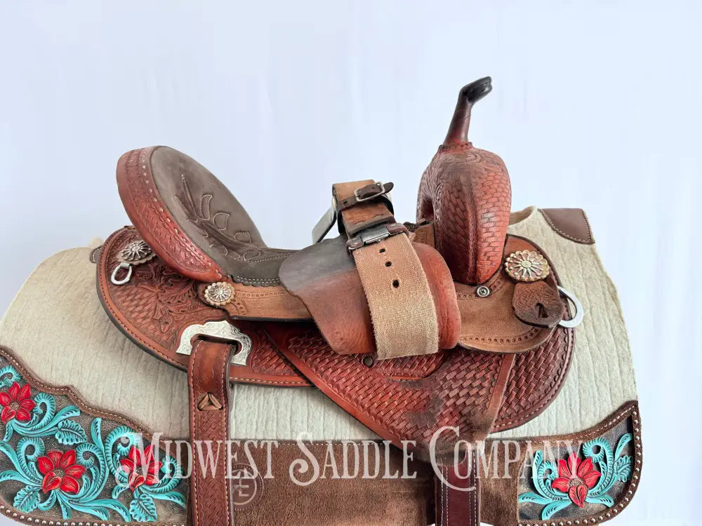 14.5” Double J Pozzi Pro Western Barrel Saddle Western Saddle