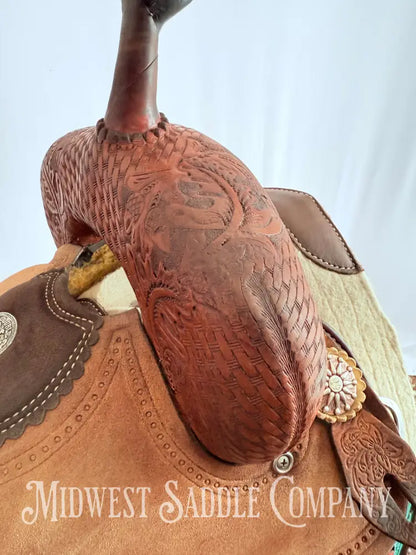 14.5” Double J Pozzi Pro Western Barrel Saddle Western Saddle
