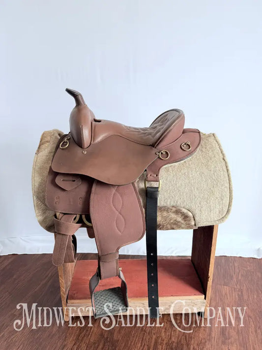 14.5” King Series Trekker Neutron Western Synthetic Endurance Saddle with Horn Brown Endurance Saddle