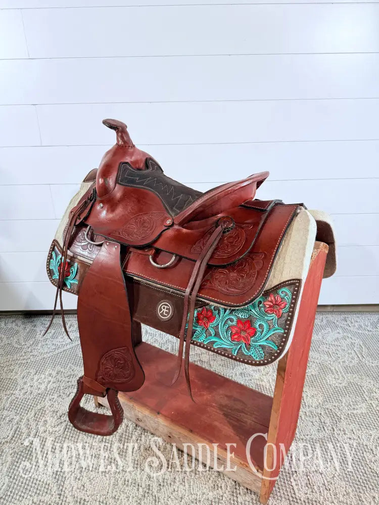 14.5” Valley Head VH Saddlery Circle M Western Trail Saddle 5” Gullet - Western Saddle