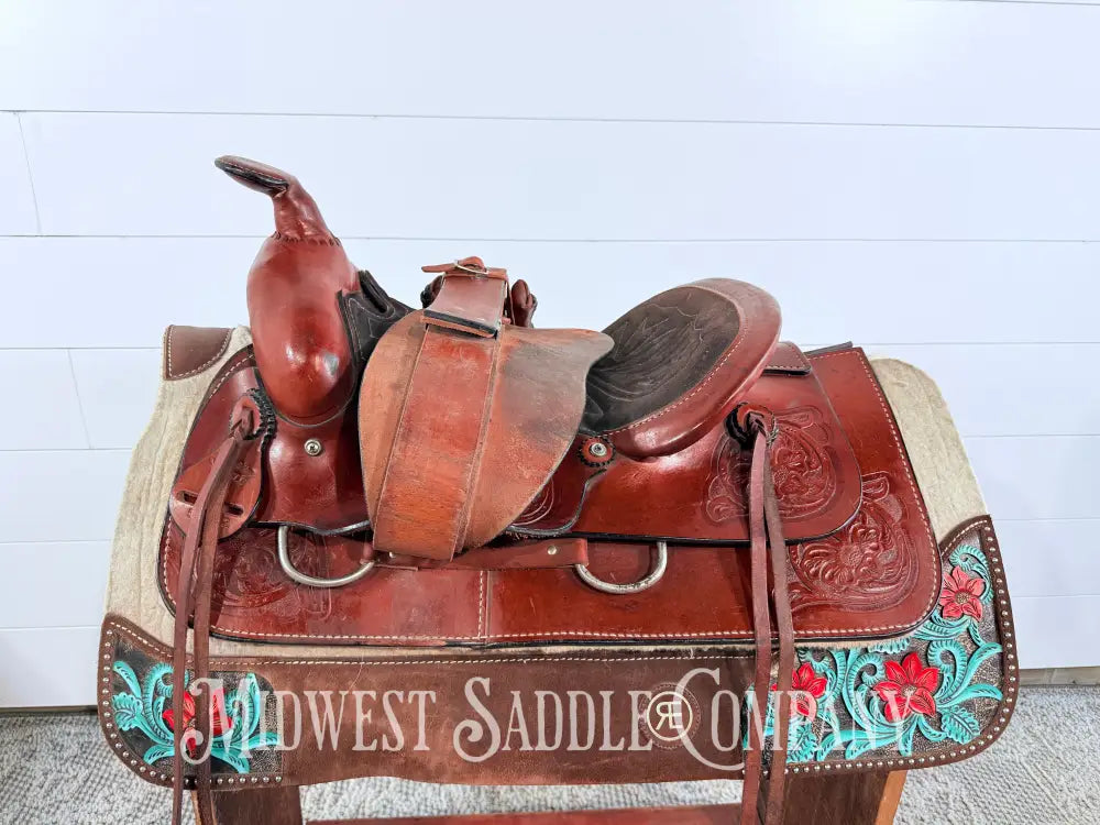14.5” Valley Head VH Saddlery Circle M Western Trail Saddle 5” Gullet - Western Saddle