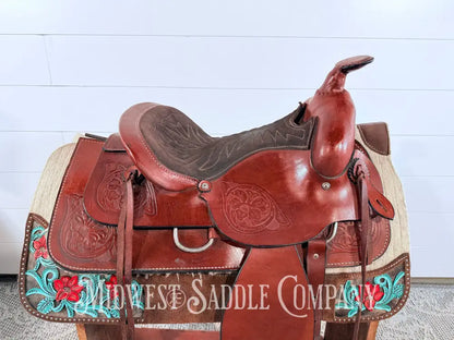 14.5” Valley Head VH Saddlery Circle M Western Trail Saddle 5” Gullet - Western Saddle