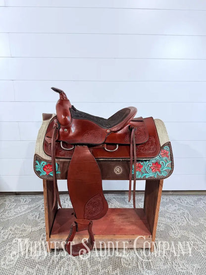 14.5” Valley Head VH Saddlery Circle M Western Trail Saddle 5” Gullet - Western Saddle