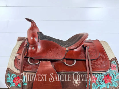 14.5” Valley Head VH Saddlery Circle M Western Trail Saddle 5” Gullet - Western Saddle