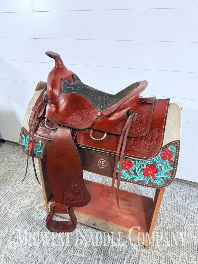 14.5” Valley Head VH Saddlery Circle M Western Trail Saddle 5” Gullet - Western Saddle