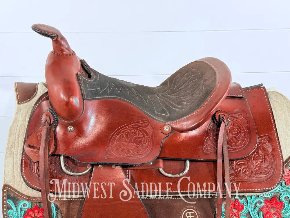 14.5” Valley Head VH Saddlery Circle M Western Trail Saddle 5” Gullet - Western Saddle
