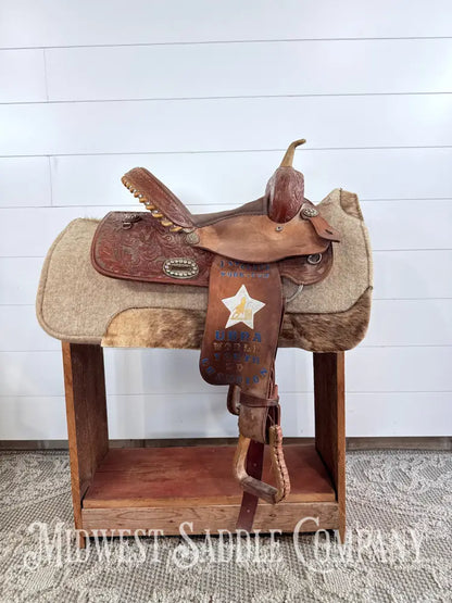 14” Alamo Saddlery Western Trophy Barrel Saddle 6” Gullet