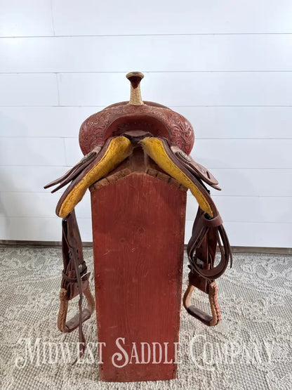 14” Alamo Saddlery Western Trophy Barrel Saddle 6” Gullet