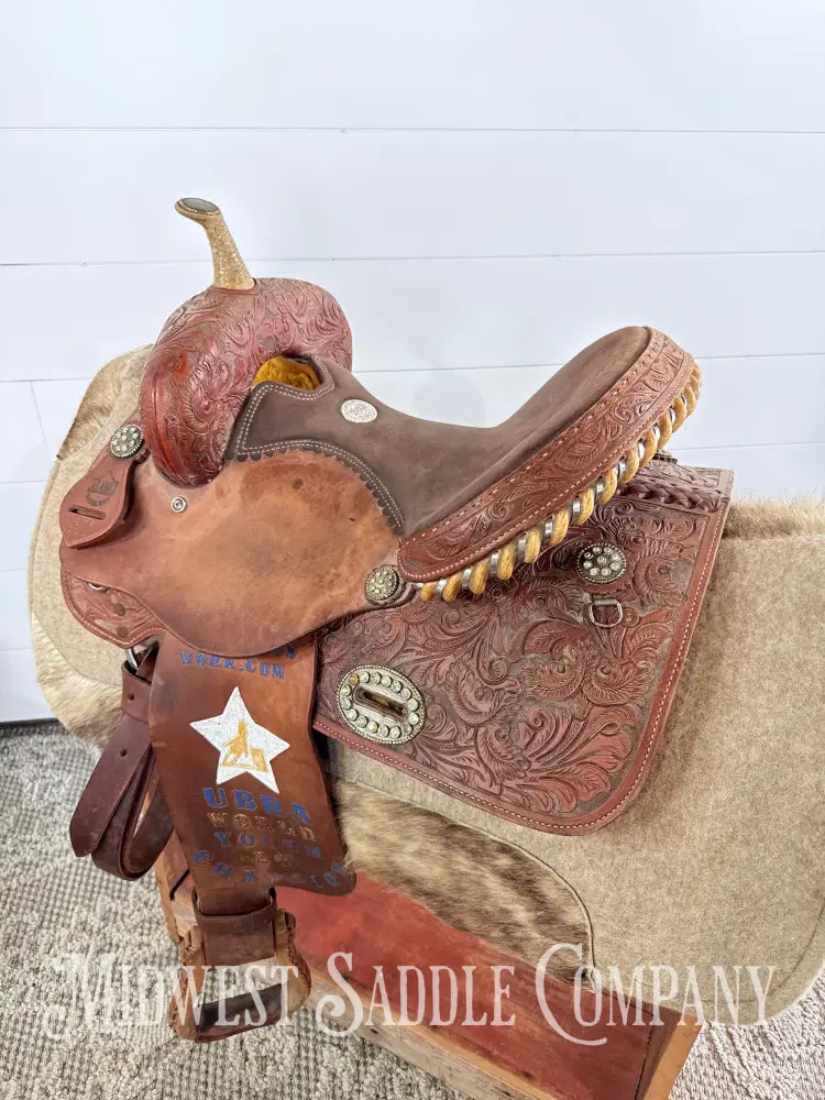 14” Alamo Saddlery Western Trophy Barrel Saddle 6” Gullet