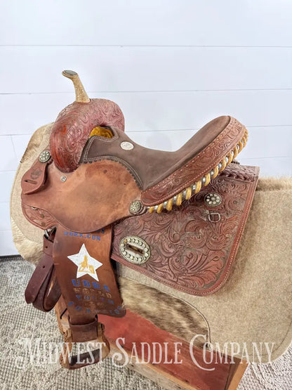 14” Alamo Saddlery Western Trophy Barrel Saddle 6” Gullet
