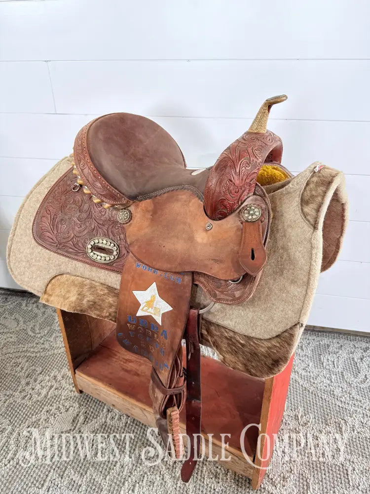 14” Alamo Saddlery Western Trophy Barrel Saddle 6” Gullet