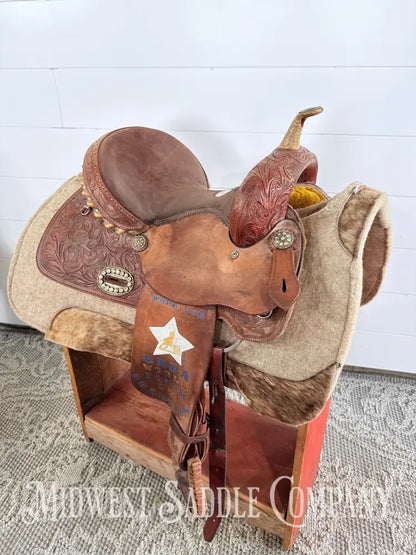 14” Alamo Saddlery Western Trophy Barrel Saddle 6” Gullet