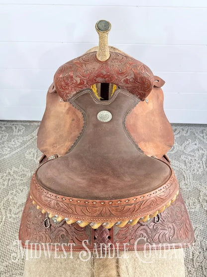 14” Alamo Saddlery Western Trophy Barrel Saddle 6” Gullet