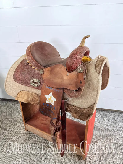 14” Alamo Saddlery Western Trophy Barrel Saddle 6” Gullet