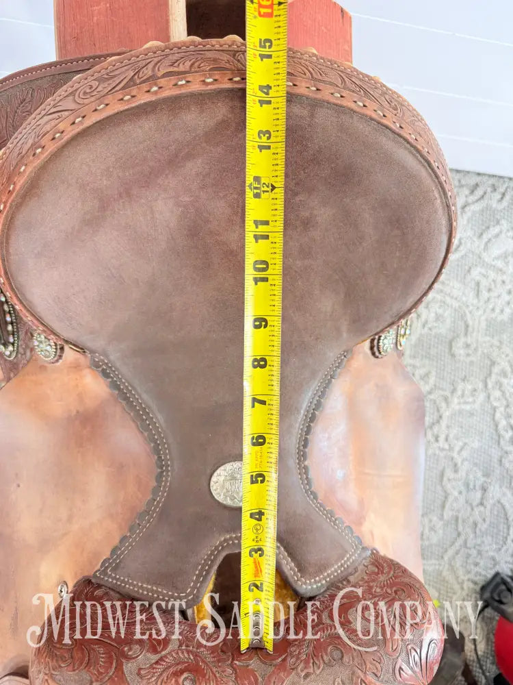 14” Alamo Saddlery Western Trophy Barrel Saddle 6” Gullet