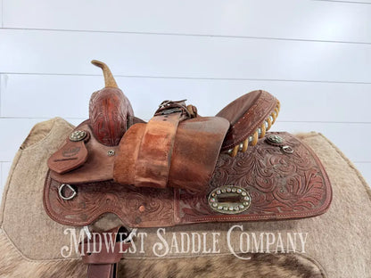 14” Alamo Saddlery Western Trophy Barrel Saddle 6” Gullet - Western Saddle
