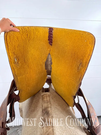 14” Alamo Saddlery Western Trophy Barrel Saddle 6” Gullet