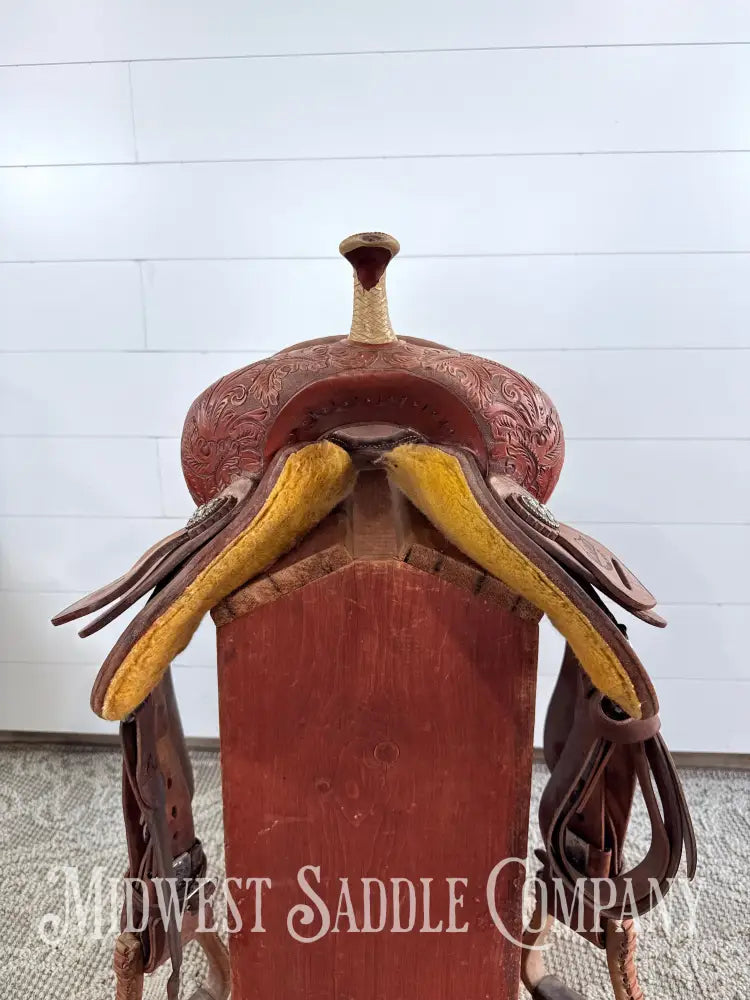 14” Alamo Saddlery Western Trophy Barrel Saddle 6” Gullet