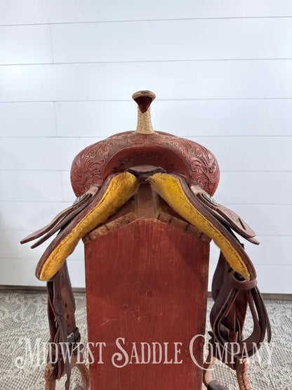 14” Alamo Saddlery Western Trophy Barrel Saddle 6” Gullet