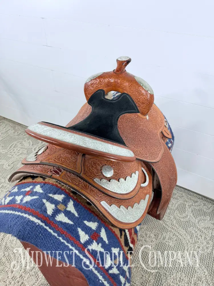 14” Circle Y Western Pleasure Youth Show Saddle Regular Tree - 7” Gullet