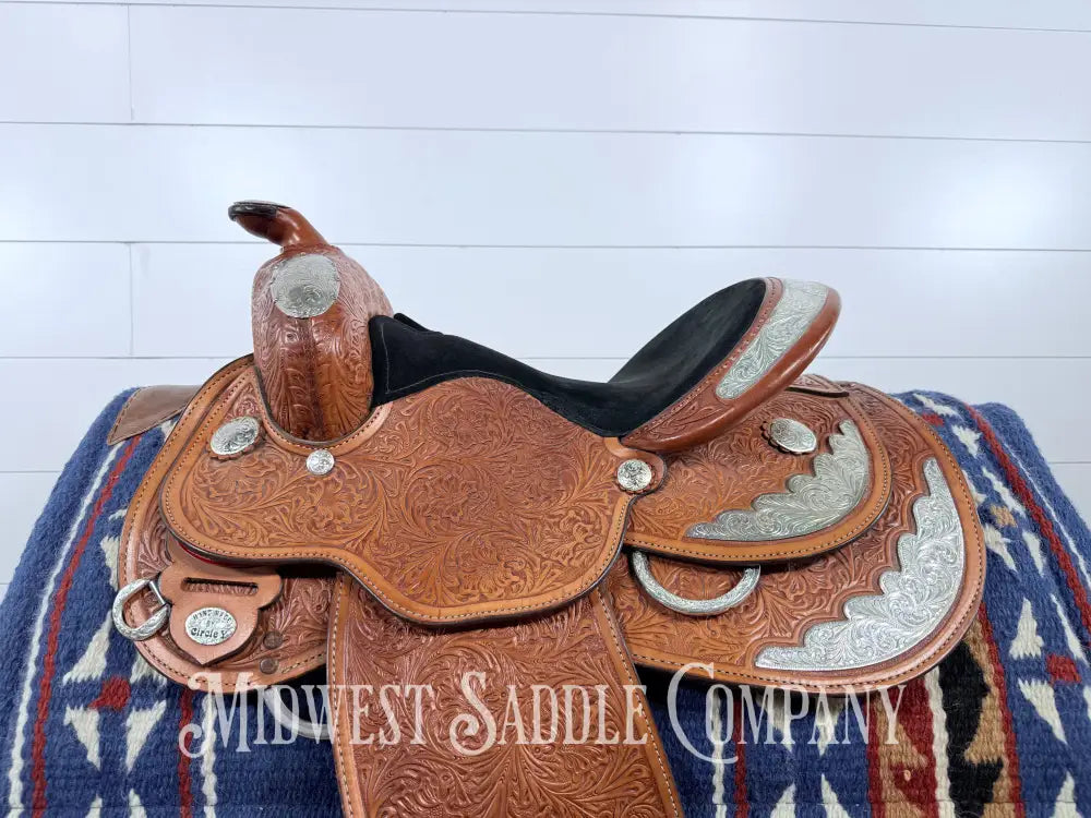 14” Circle Y Western Pleasure Youth Show Saddle Regular Tree - 7” Gullet