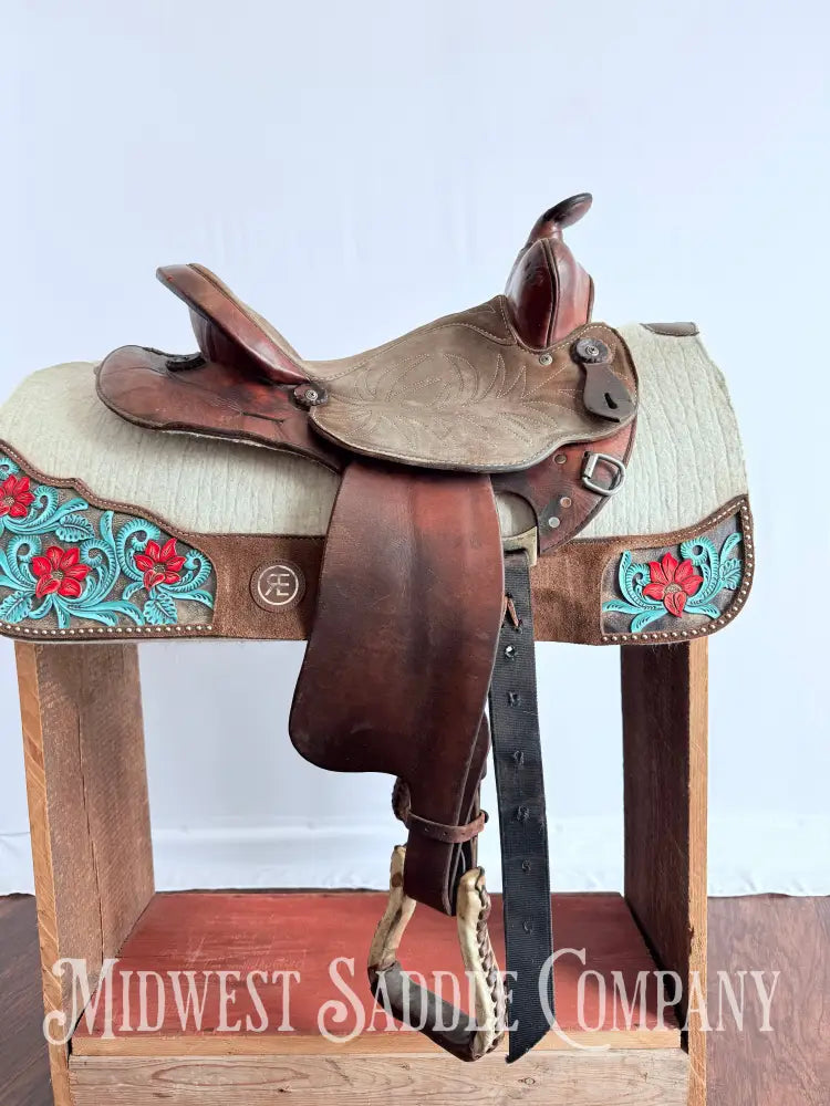 Simco Western Barrel Racing Saddle Suede Jockeys