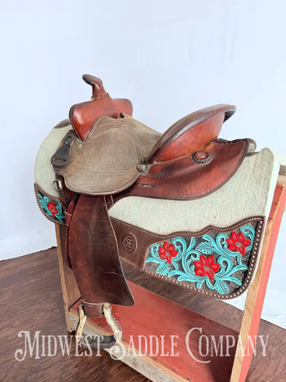 Simco Western Barrel Racing Saddle Suede Jockeys