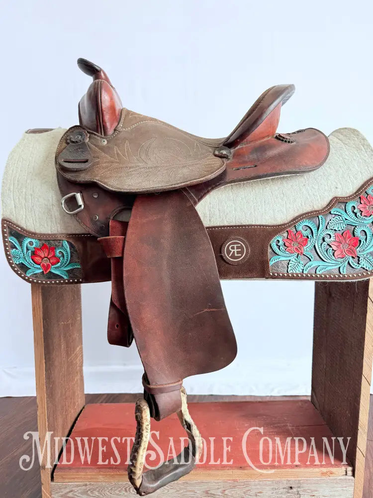 Simco Western Barrel Racing Saddle Suede Jockeys