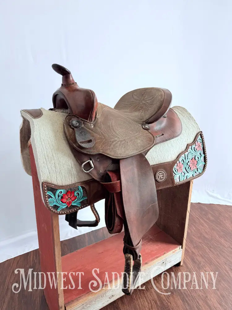 Simco Western Barrel Racing Saddle Suede Jockeys