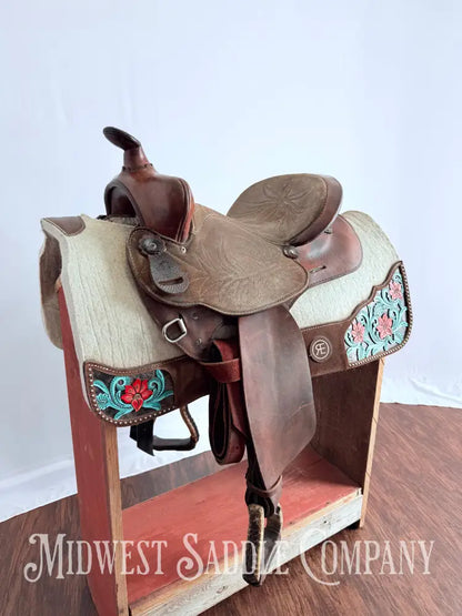 Simco Western Barrel Racing Saddle Suede Jockeys