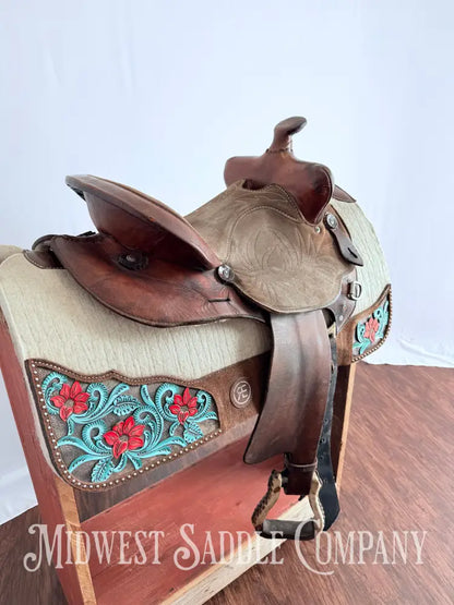 Simco Western Barrel Racing Saddle Suede Jockeys