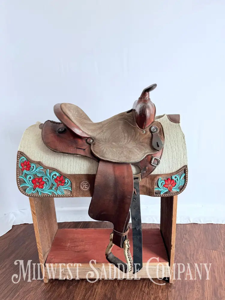 Simco Western Barrel Racing Saddle Suede Jockeys