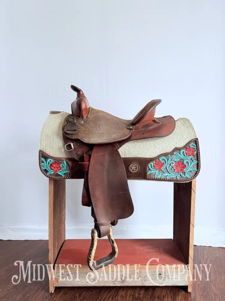 14” Simco Western Barrel Racing Saddle Suede Seat Jockeys Western Saddle