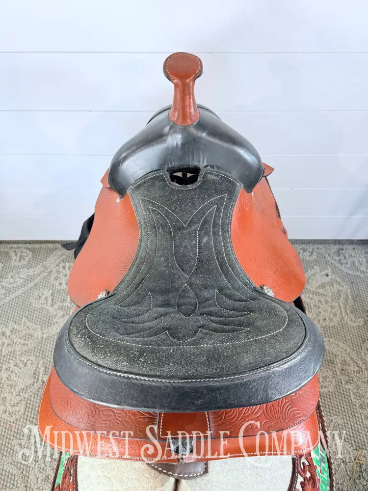 14” Western Leather Trail Saddle Lightweight 6” Gullet - Western Saddle