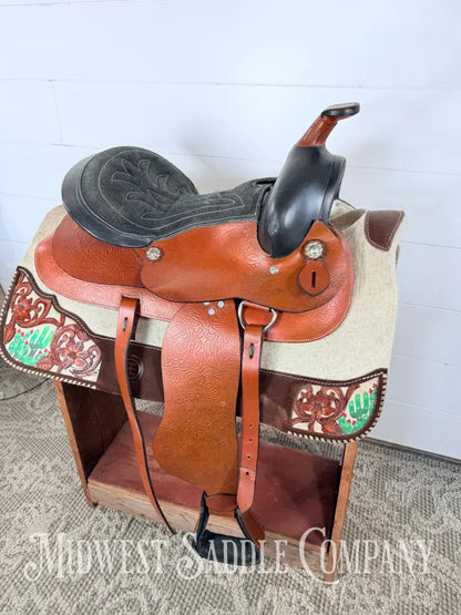 14” Western Leather Trail Saddle Lightweight 6” Gullet - Western Saddle