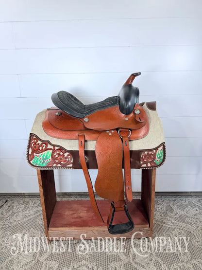 14” Western Leather Trail Saddle Lightweight 6” Gullet - Western Saddle