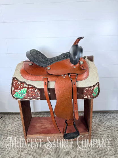 14” Western Leather Trail Saddle Lightweight 6” Gullet - Western Saddle