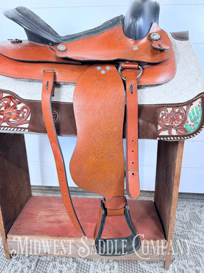 14” Western Leather Trail Saddle Lightweight 6” Gullet - Western Saddle