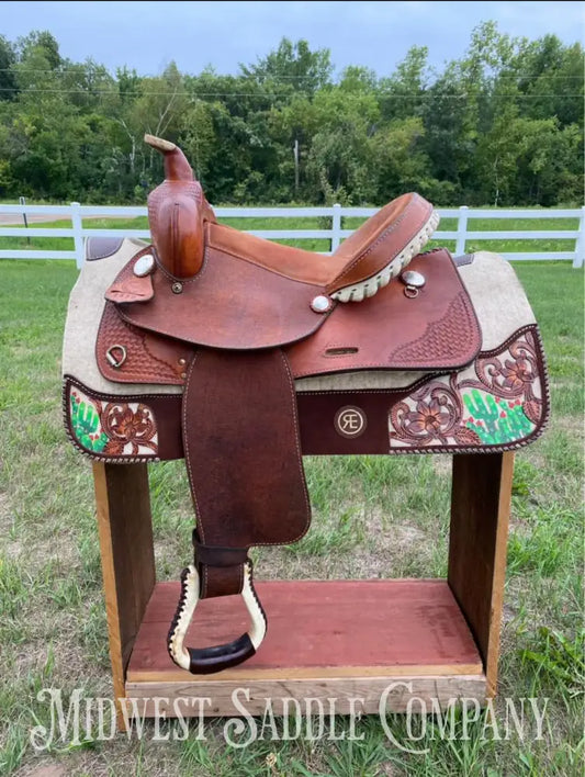 14’ Western Rawhide Brand Barrel Saddle